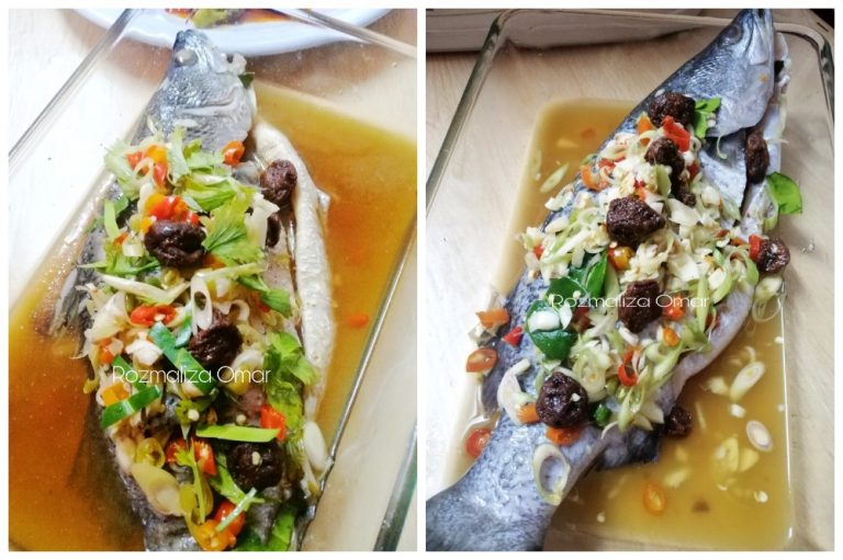 Cara Mudah Untuk Membuat Ikan Siakap Masak Stim Asam Boi Kuah Dia Pun